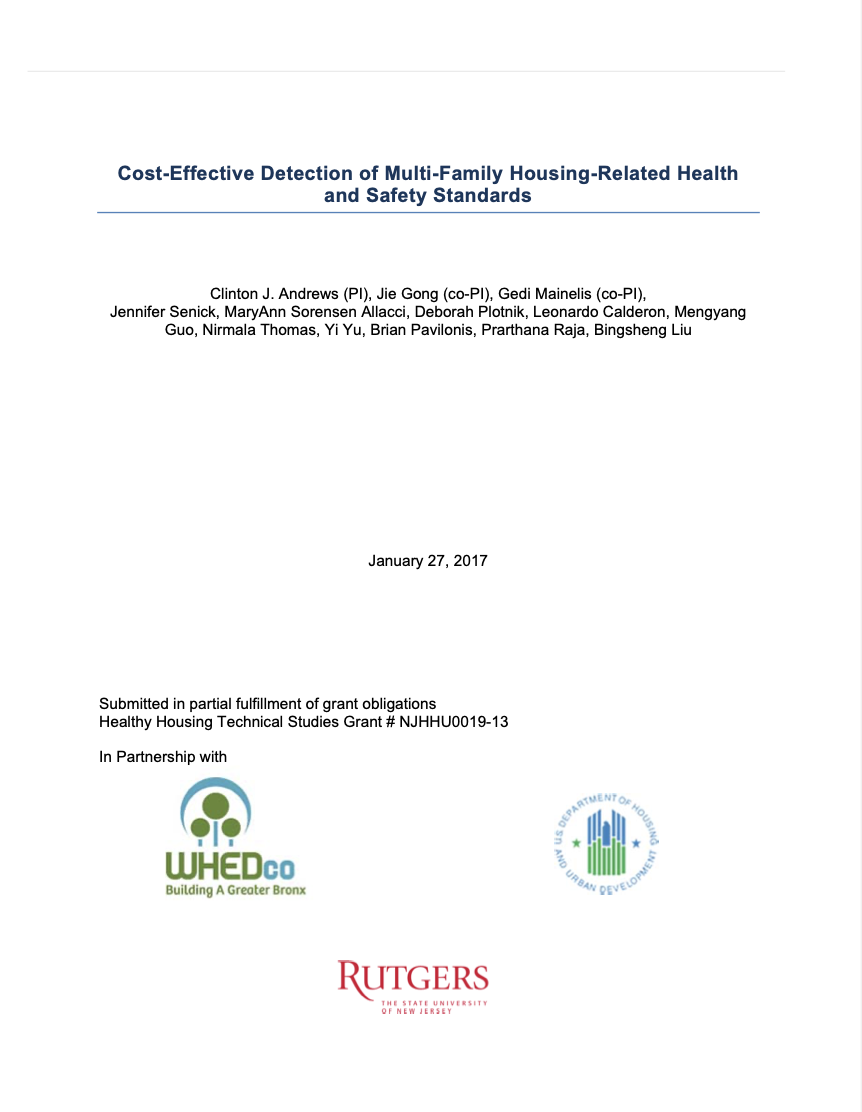 Cost-Effective Detection of Multi-Family Housing-Related Health and Safety Standards