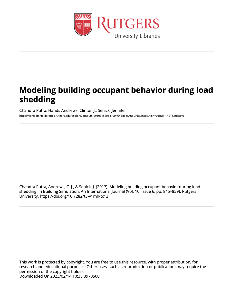 An agent-based model of building occupant behavior during load shedding