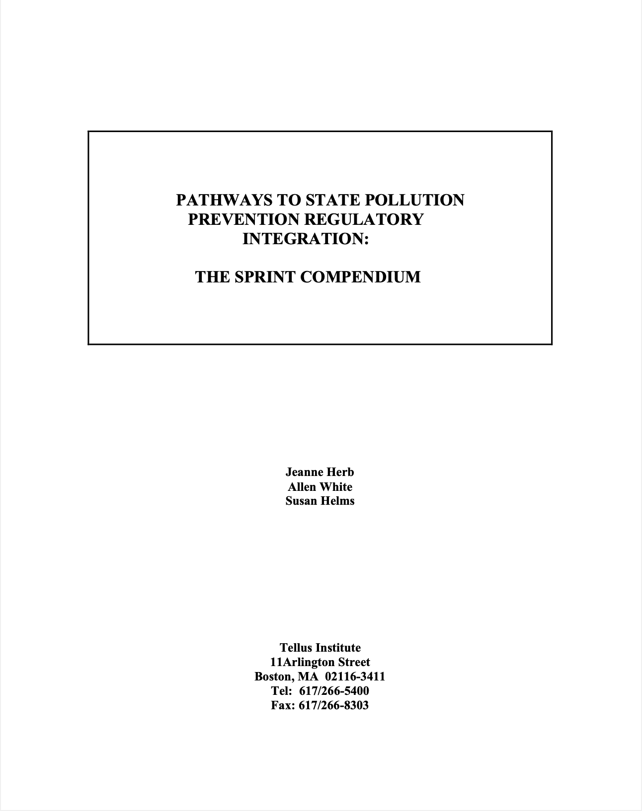 Pathways to State Pollution Prevention Regulatory Integration