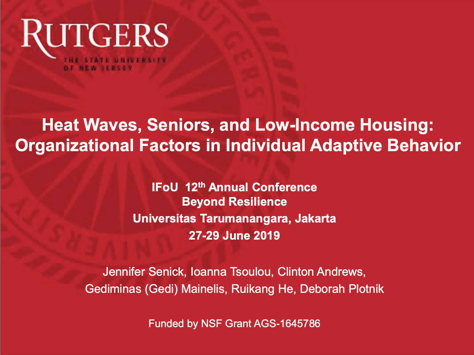 Heat Waves, Seniors, and Low-Income Housing