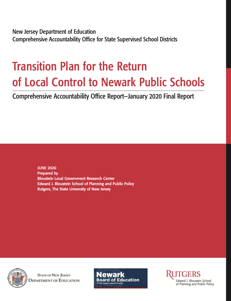 Transition Plan for the Return of Local Control to Newark Public Schools Final Report