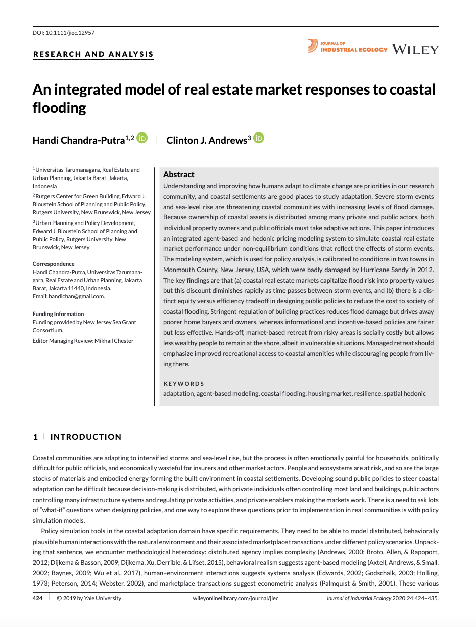 An integrated model of real estate market responses to coastal flooding