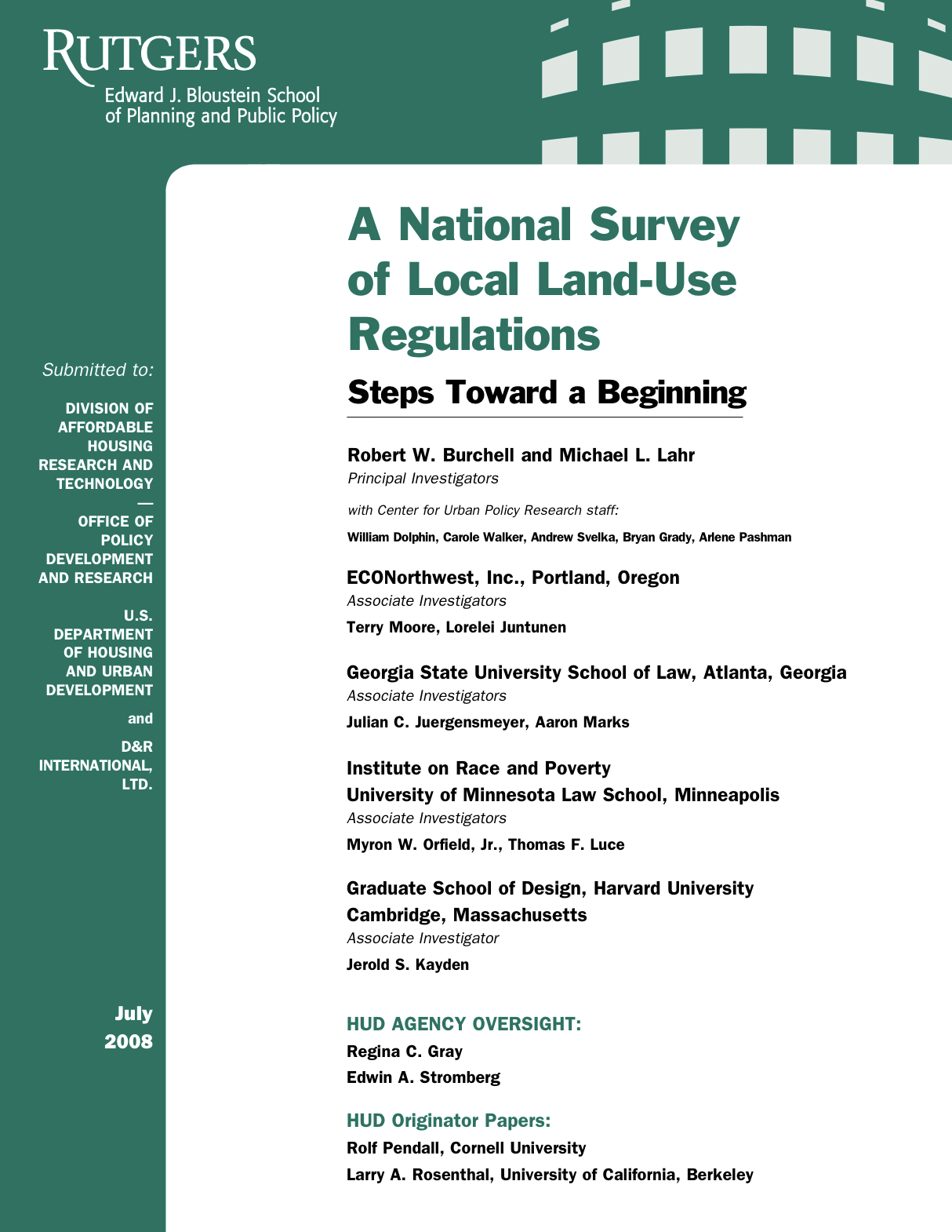 A National Survey of Local Land-Use Regulations