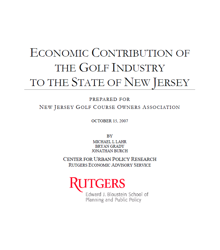 Economic Contribution of the Golf Industry to the State of New Jersey