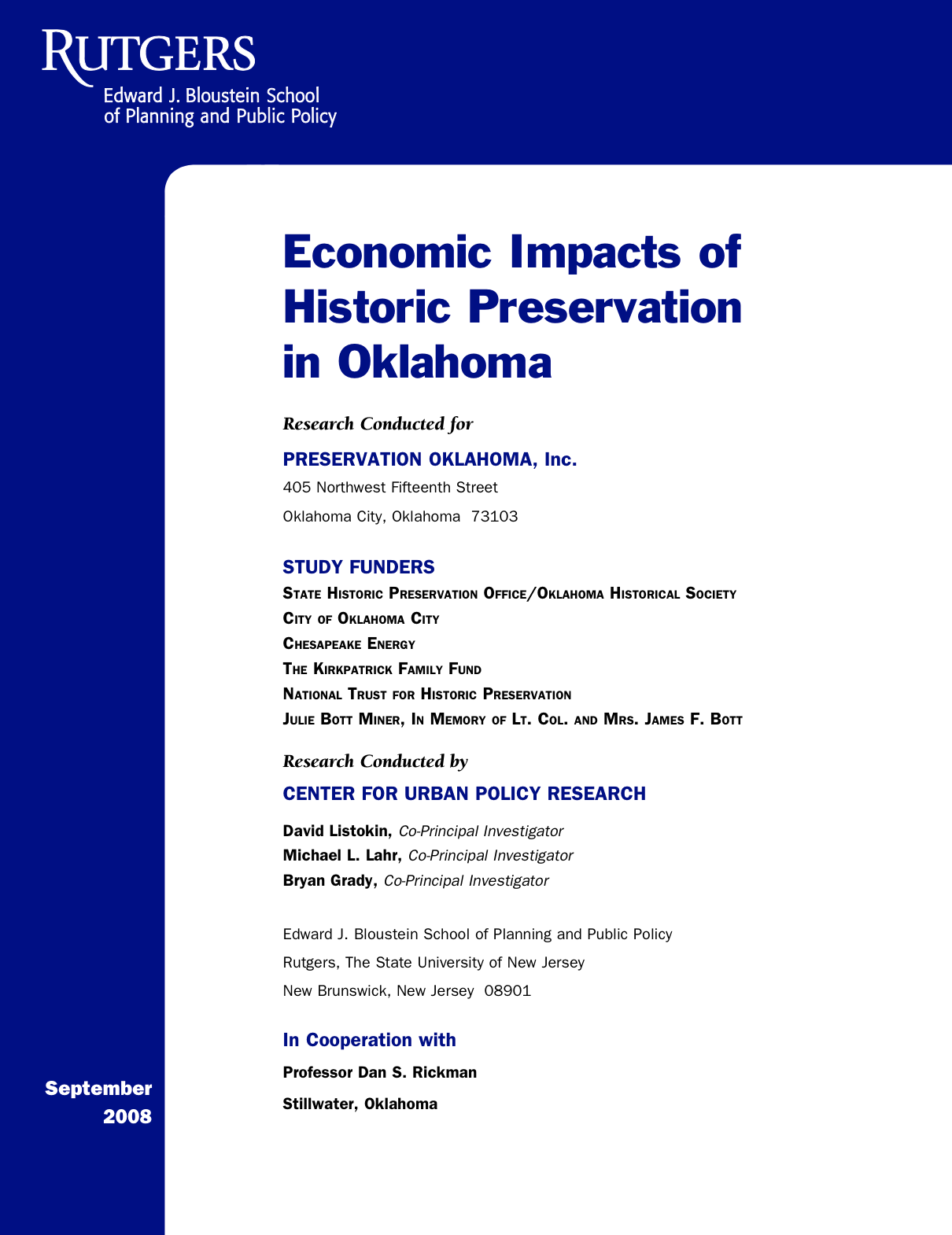 Economic Impacts of Historic Preservation in Oklahoma