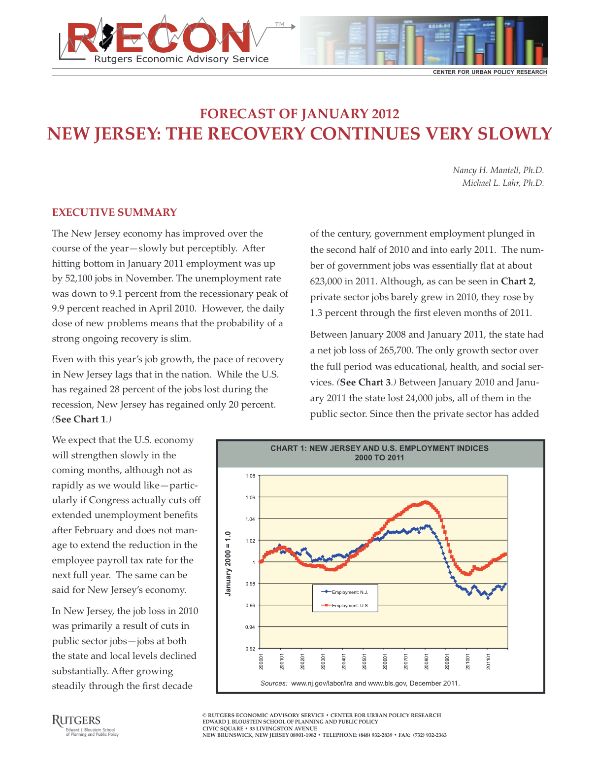 Forecast of January 2012 New Jersey