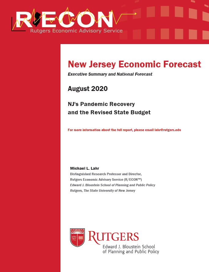 RECON Forecast August 2020 - NJ's Pandemic Recovery and the Revised State Budget