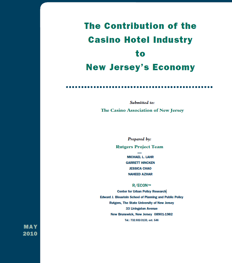 The Contribution of the Casino Hotel Industry to New Jersey’s Economy